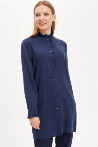 Regular Fit Uzun Kollu Dokuma Tunik