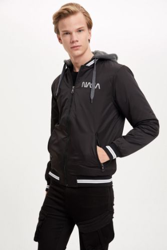 NASA Lisanslı Slim Fit Bomber Mont