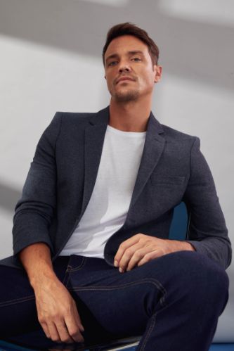 Slim Fit Dokulu Blazer Ceket