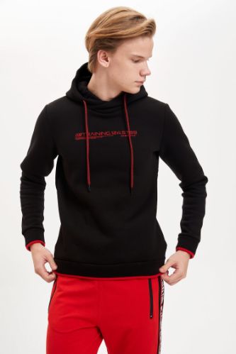 Slim Fit Kapüşonlu Sporcu Üst