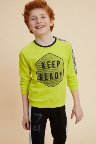 Erkek Çocuk Yazı Baskılı Sweatshirt