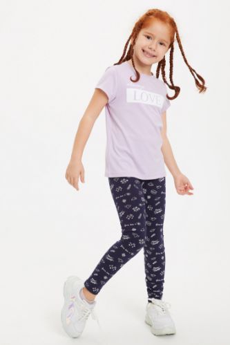 Kız Çocuk Slim Fit Tekli Tayt