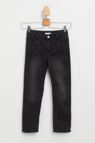 Kız Çocuk İçi Polarlı Jean Pantolon