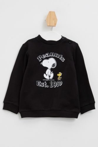 Erkek Bebek Snoopy Lisanslı Regular Fit Tekli Sweatshirt