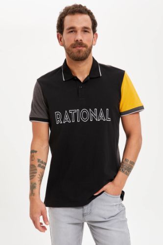Baskılı Slim Fit Polo Tişört