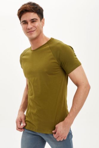 Bisiklet Yaka Basic Slim Fit Pamuklu Tişört