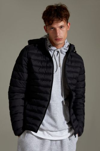Slim Fit Kapüşonlu Şişme Mont