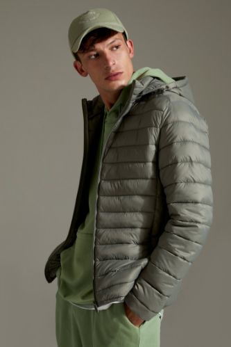 Slim Fit Kapüşonlu Şişme Mont