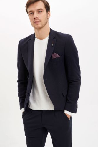 MODERN FIT Baskılı Yarım Astar Blazer