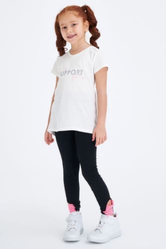 Kız Çocuk Slim Fit Baskılı Tayt