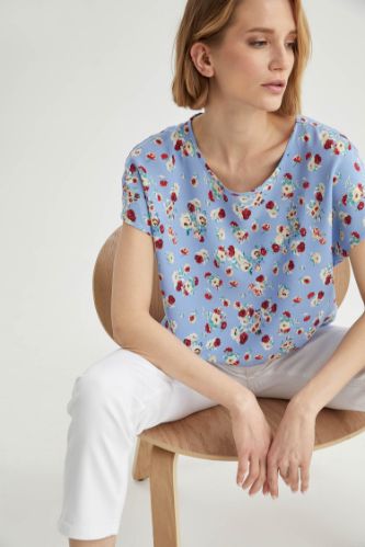 Regular Fit Kısa Kollu Bluz