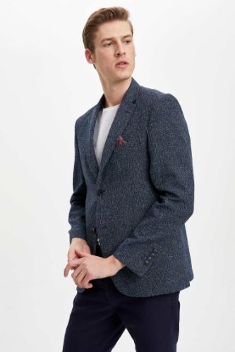 MODERN FIT Baskılı Yarım Astar Blazer