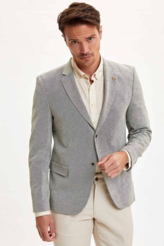 MODERN FIT Baskılı Yarım Astar Blazer