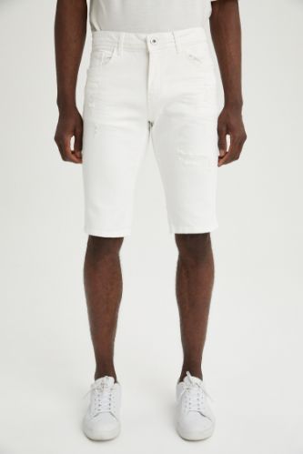 Slim Fit Bermuda Jean Şort