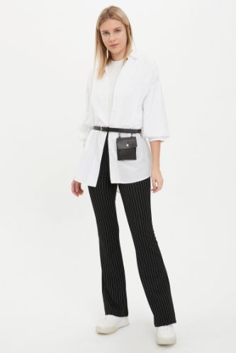 Flare Fit Dokuma Pantolon