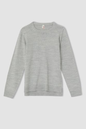 Kız Çocuk Regular Fit Bisiklet Yaka Kazak