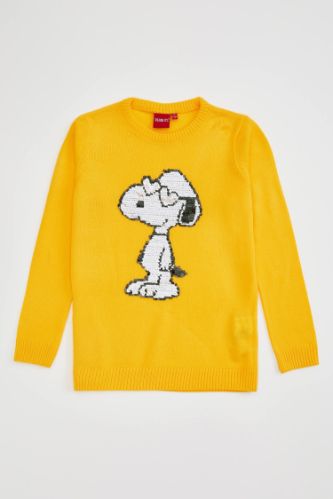 Kız Çocuk Snoopy Lisanslı Triko Kazak