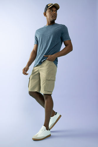 Regular Fit Bermuda Shorts with Cargo Pocket