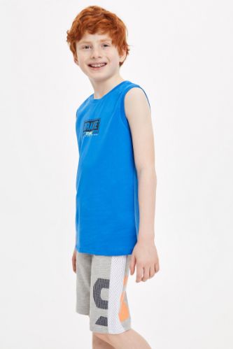 Erkek Çocuk Baskılı Regular Fit Roller Şort