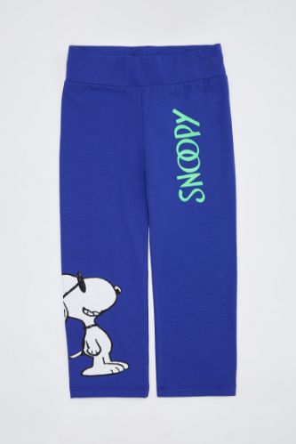 Kız Çocuk Snoopy Lisanslı Slim Fit Kapri Boy Tayt