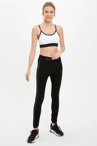 Slogan Baskılı Slim Fit Tayt