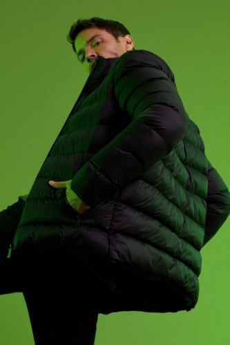 Dik Yaka Slim Fit Şişme Mont