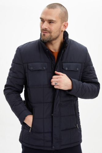 Cepli Slim Fit Dik Yaka Mont
