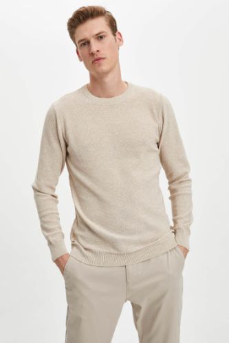 Bisiklet Yaka Slim Fit Triko Kazak