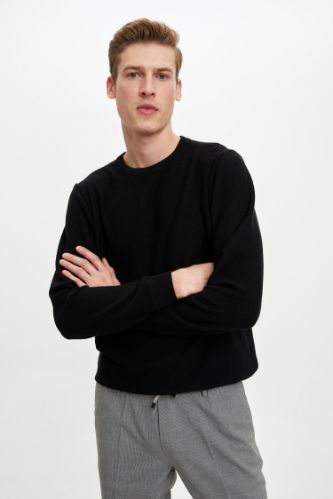 Bisiklet Yaka Slim Fit Triko Kazak