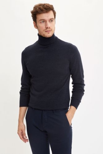 Slim Fit Balıkçı Yaka Triko Kazak