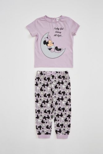Kız Bebek Minnie Mouse Lisanslı Uzun Kol Pijama Takımı