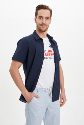 Slim Fit Basic Kısa Kollu Gömlek
