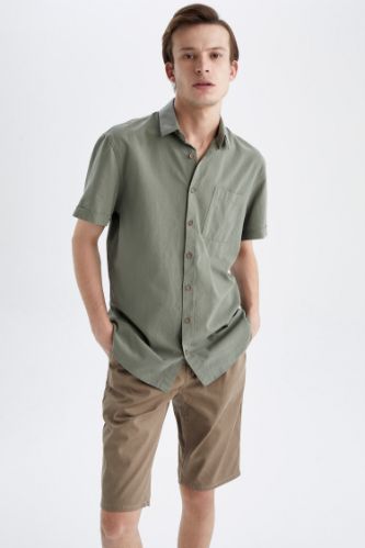 Slim Fit Basic Kısa Kollu Gömlek