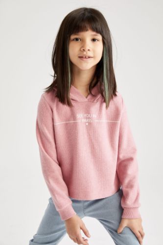 Kız Çocuk Regular Fit Kapüşonlu Sweatshirt
