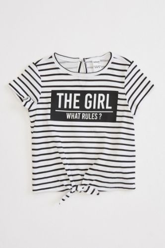 Kız Bebek Baskılı Çizgili Uzun Kollu Body