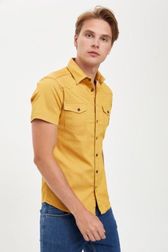 Çift Cepli Slim Fit Gömlek