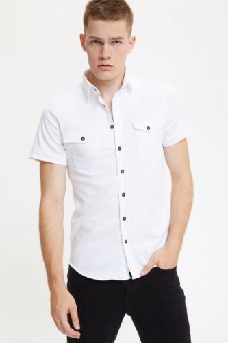 Çift Cepli Slim Fit Gömlek