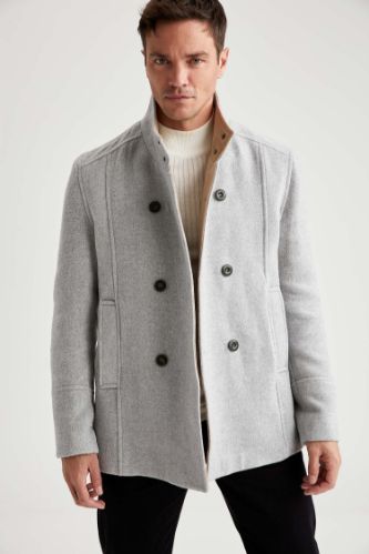 Slim Fit Kaşe Kaban