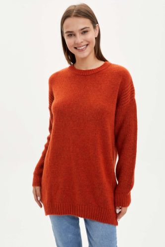 Uzun Kollu Regular Fit Triko Tunik