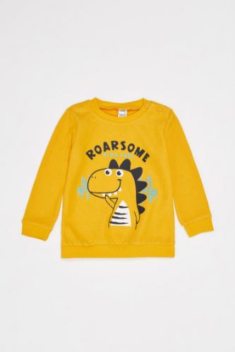 Erkek Bebek Regular Fit Tekli Sweatshirt
