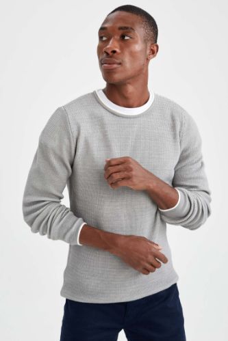 Slim Fit Bisiklet Yaka Triko Kazak