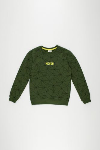 Erkek Çocuk Yazı Baskılı Sweatshirt