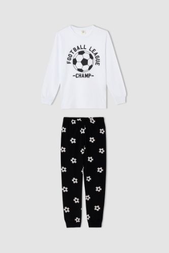 Erkek Çocuk Futbol Topu Baskılı Pijama Takımı