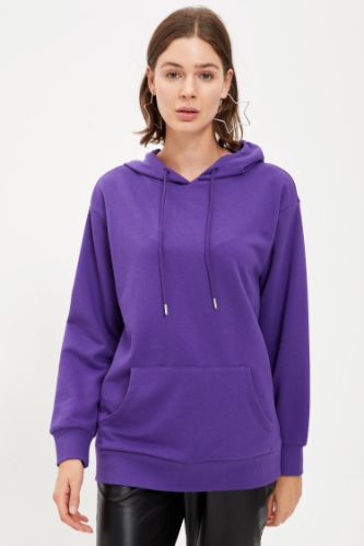 Kapüşonlu Relax Fit Basic Sweatshirt
