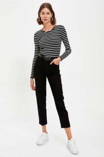 Dokuma Yüksek Belli Slim Fit Pantolon