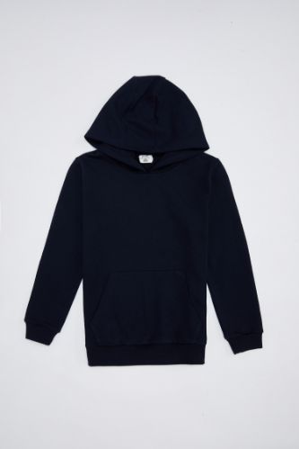 Erkek Çocuk Kapüşonlu Kanguru Cepli İçi Yumuşak Tüylü Sweatshirt