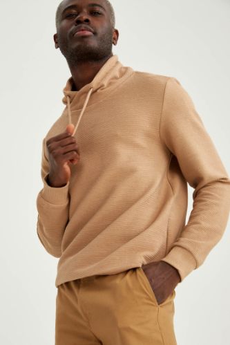 Regular Fit Şal Yaka Uzun Kollu Sweatshirt