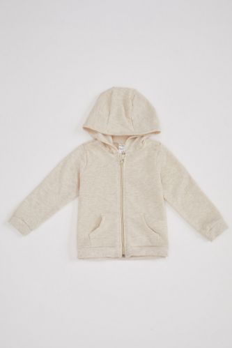 Kız Bebek Regular Fit İçi Yumuşak Tüylü Hırka