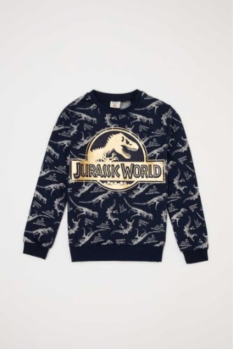 Erkek Çocuk Jurassic World Lisanslı Lisanslı Bisiklet Yaka Sweatshirt