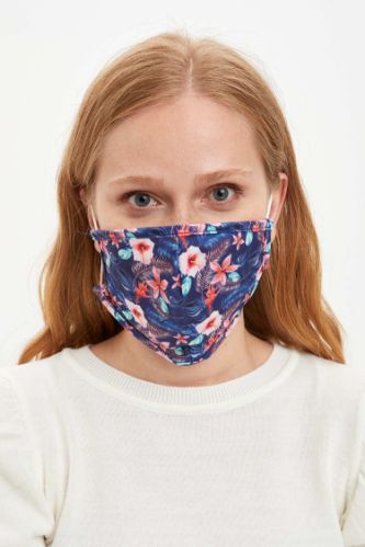 Çiçek Baskılı Yıkanabilir Maske